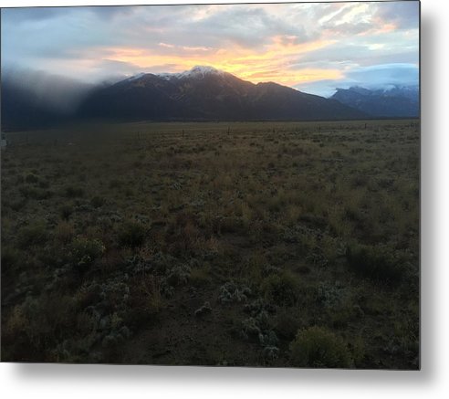 Snowy Morning Mists Crestone - Metal Print