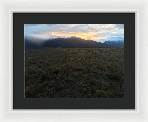 Snowy Morning Mists Crestone - Framed Print