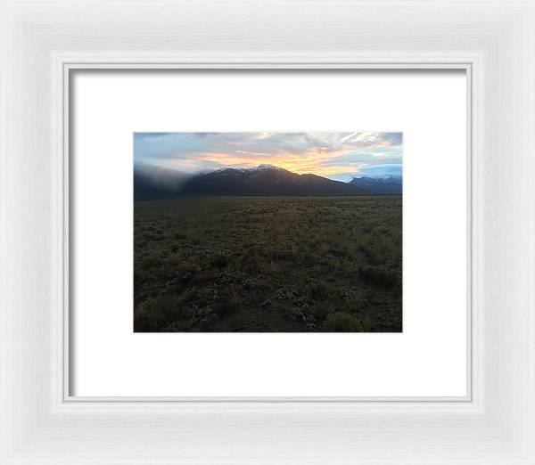 Snowy Morning Mists Crestone - Framed Print