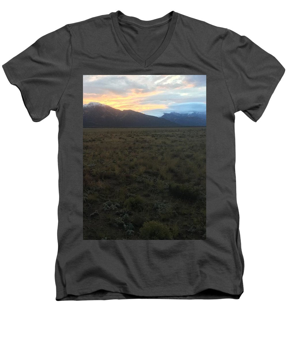 Snowy Morning Mists Crestone - Men's V-Neck T-Shirt