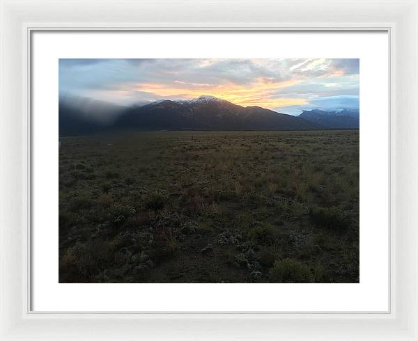 Snowy Morning Mists Crestone - Framed Print