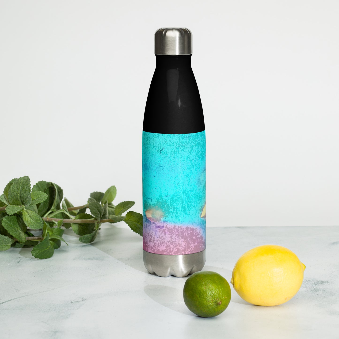 STAINLESS STEEL WATER BOTTLE : TROPICAL WATER MOVEMENTS (CORAL)