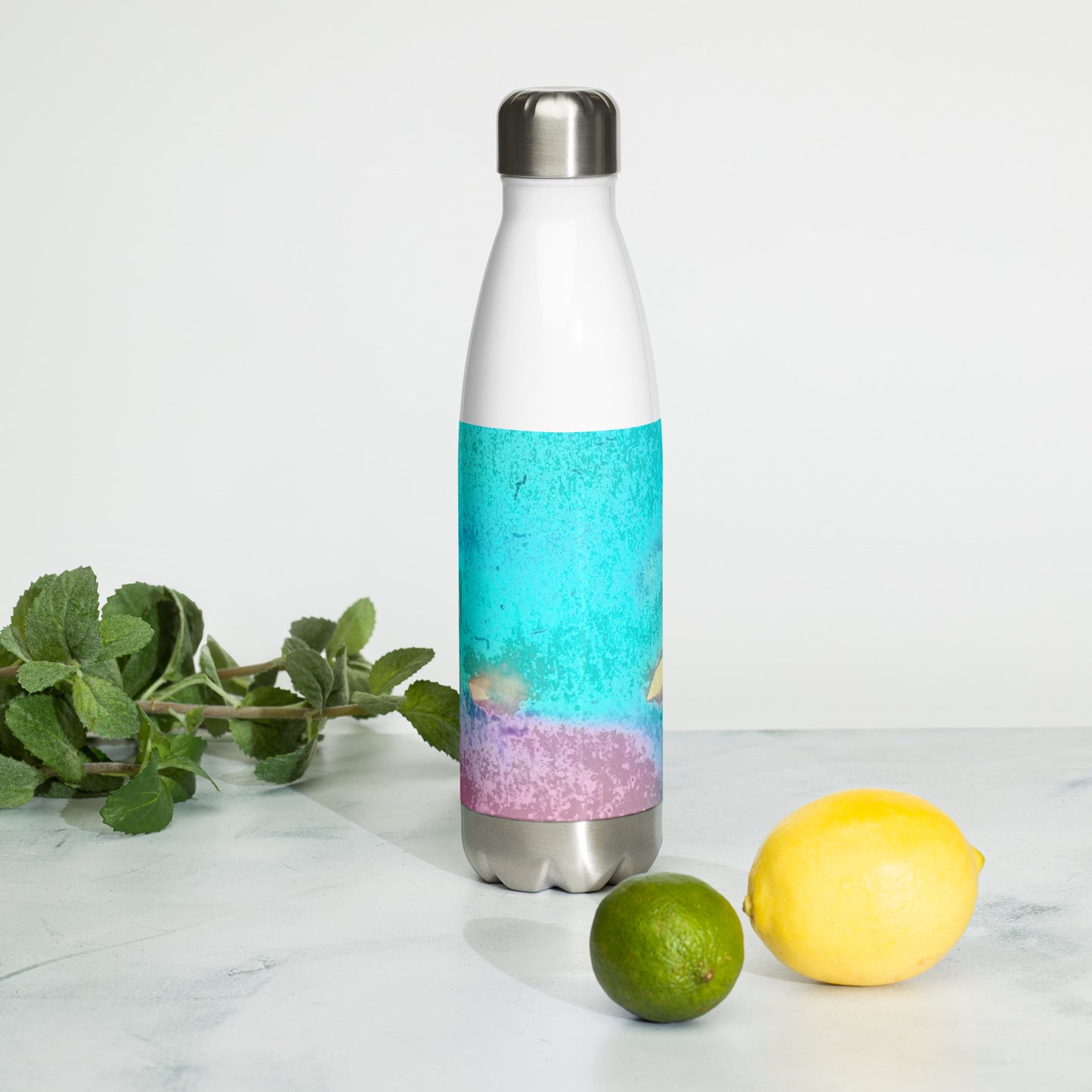 STAINLESS STEEL WATER BOTTLE : TROPICAL WATER MOVEMENTS (CORAL)